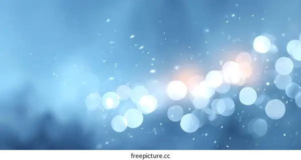 Abstract Blue Bokeh Background with Light Effects