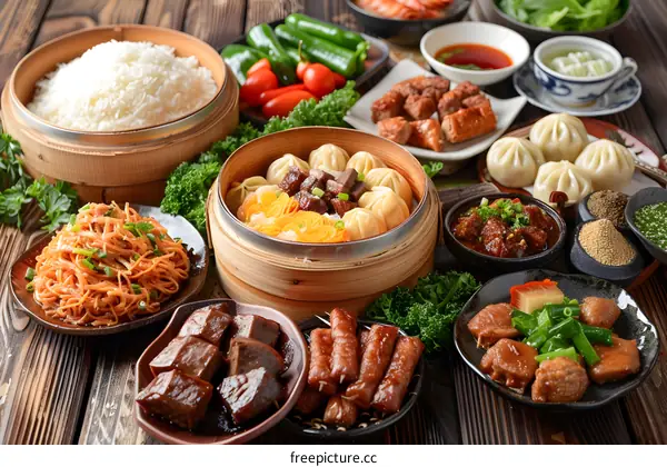 A table full of delicious Chinese food