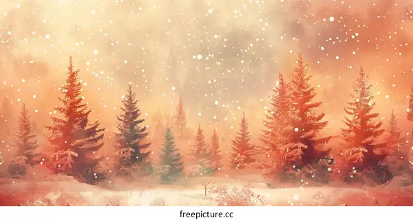 Snow-Covered Winter Forest Landscape