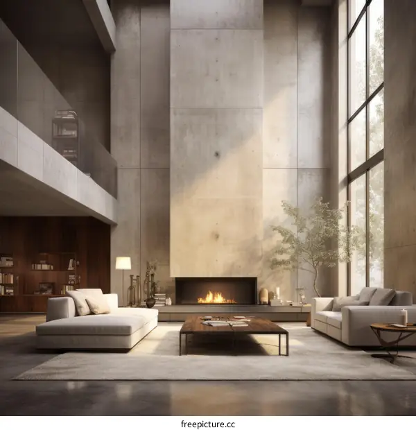 Modern Minimalist Living Room Design in Neutral Colors