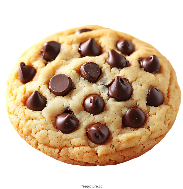 [Transparent Background PNG]Closeup of a Chocolate Chip Cookie