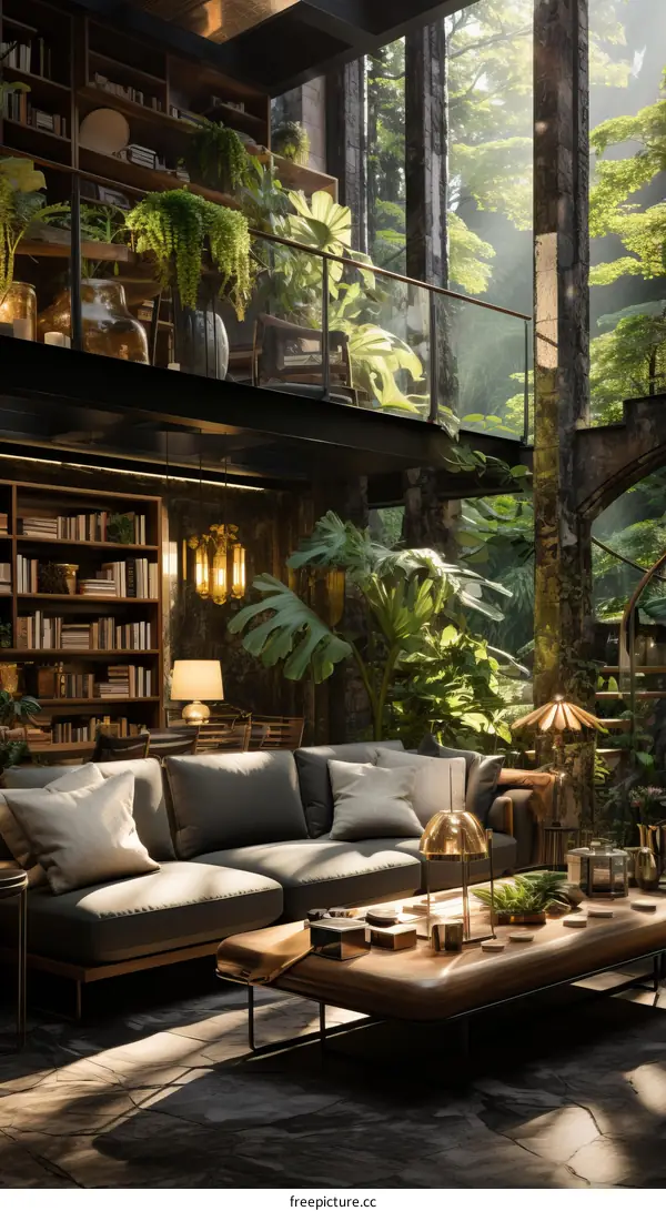 Luxury Modern Treehouse Interior Library