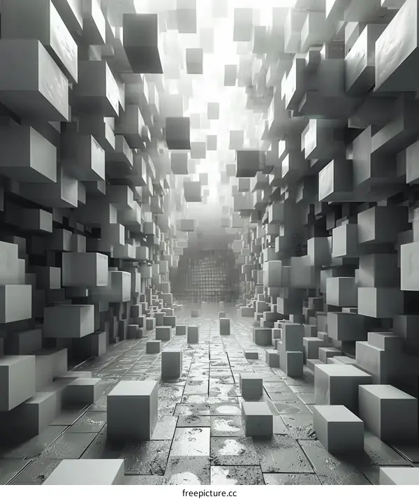 Abstract Cube Tunnel Background