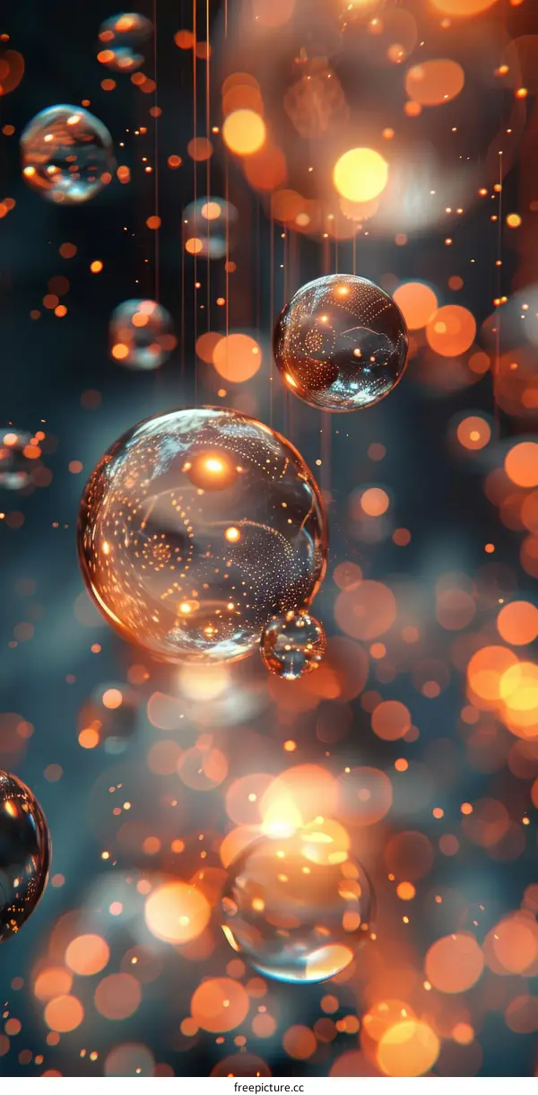 Abstract  Sphere  Light  Bubbles  Design