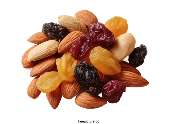 [Transparent Background PNG]Assorted Dried Fruits and Nuts Close-up