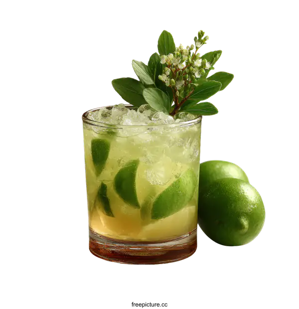 [Transparent Background PNG]Refreshing Summer Cocktail with Fresh Lime