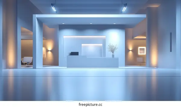 Modern Minimalist Reception Area Interior Design