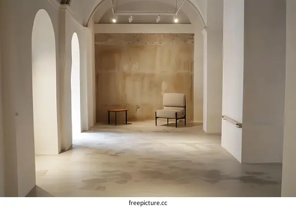 Minimalist Interior Design with White Walls and a Single Chair
