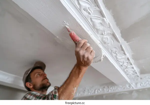 Plastering Ceiling Decorative Molding  Process