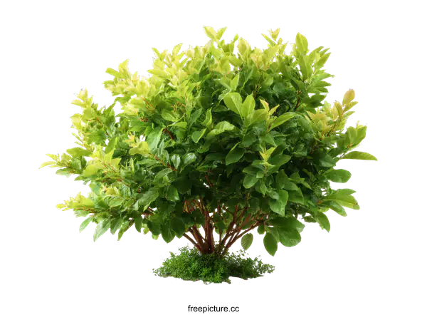 [Transparent Background PNG]Vibrant Lush Green Bush Isolated on White Background