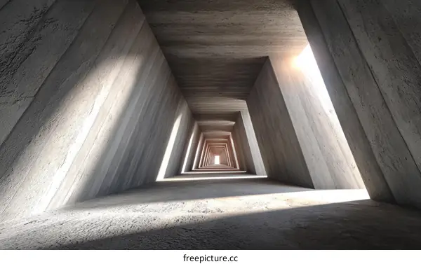 Abstract Concrete Tunnel Perspective