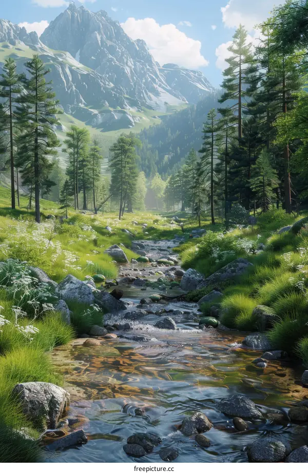 Mountain River Forest Landscape