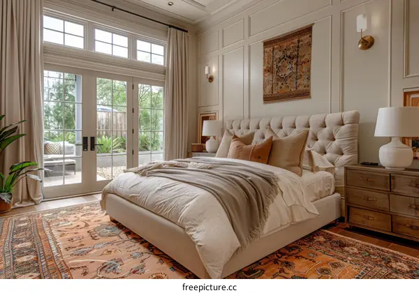 Elegant Modern Bedroom with Patio Access