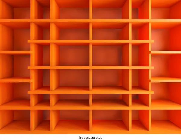 Orange Empty Shelf Unit