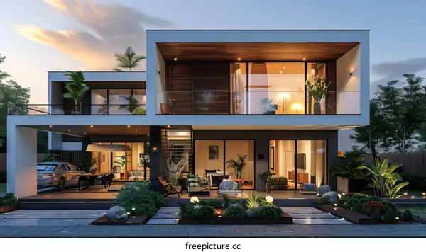 Modern Minimalist Architecture House Exterior Facade