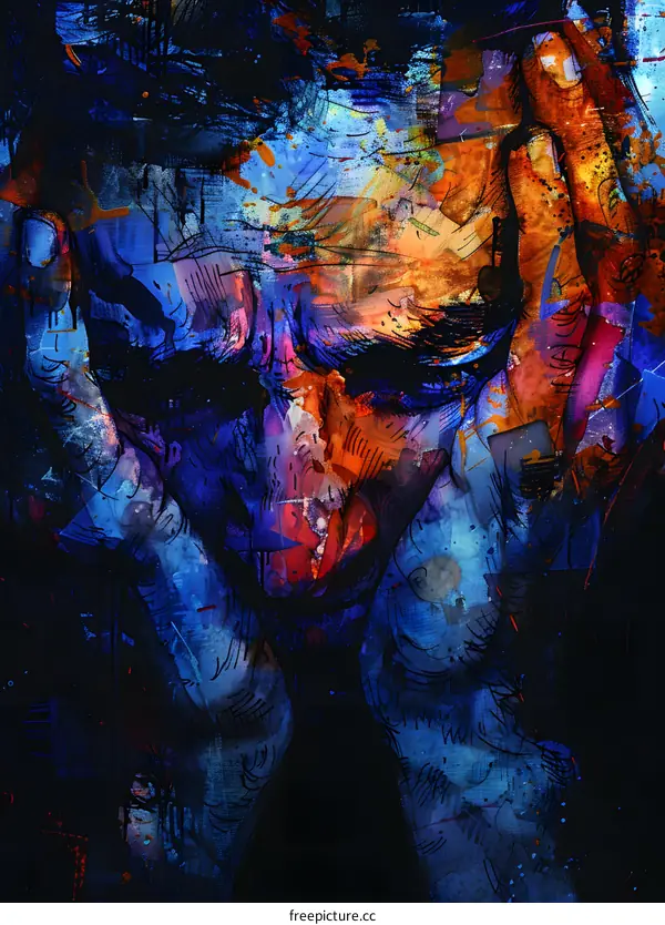 colorful abstract portrait of a man
