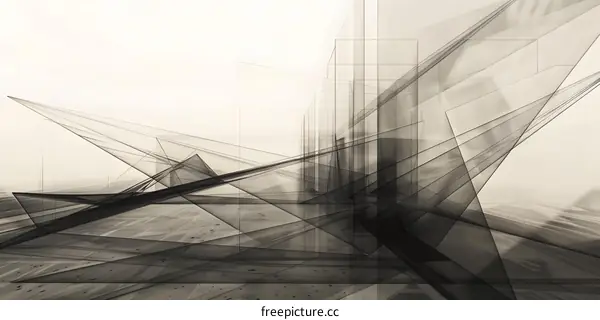 Abstract Geometric Shapes Design Concept for Building Structure