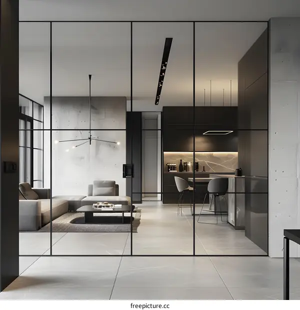 Modern Interior Design with Black and Grey Color Scheme