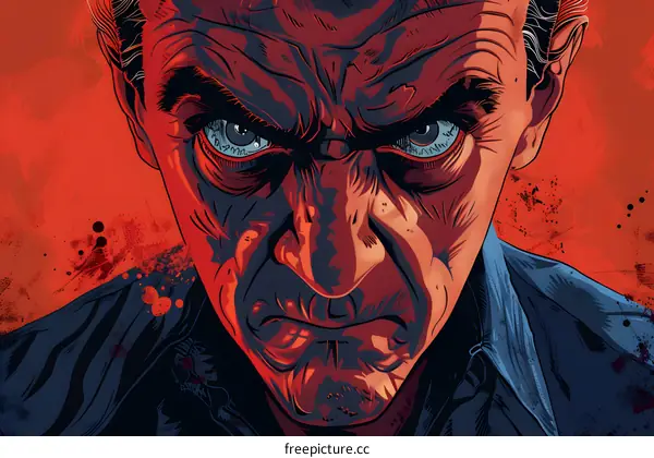 portrait of a man with red background