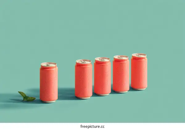 Geometric Design of Coral-Colored Cans