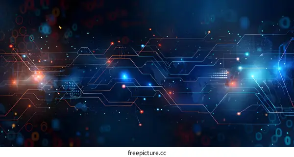 Digital World Network Technology Abstract Background