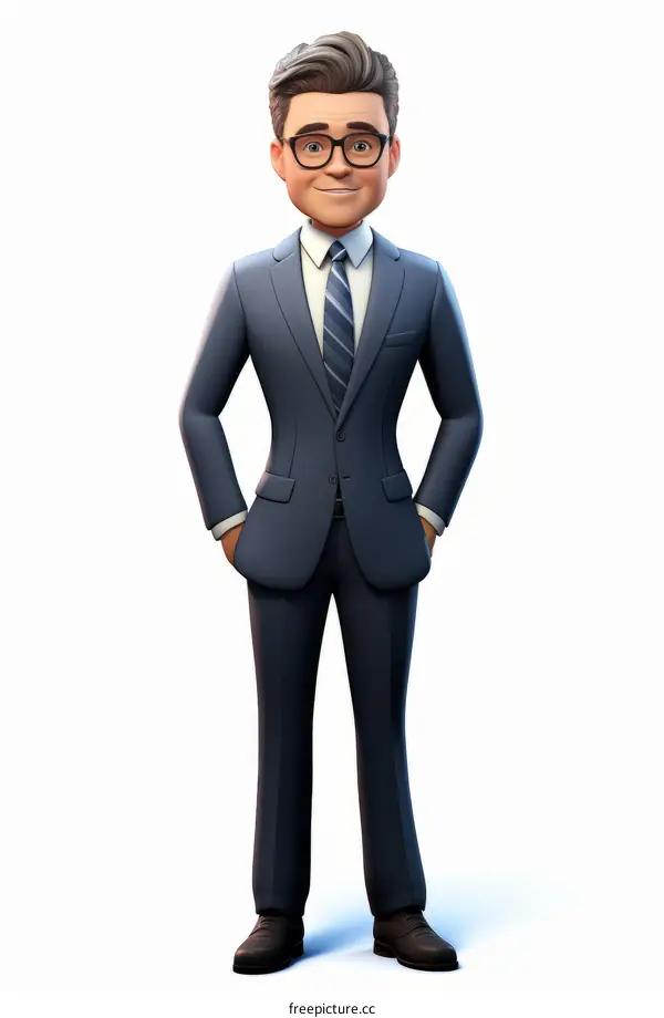 Confident Businessman Posing with Suit