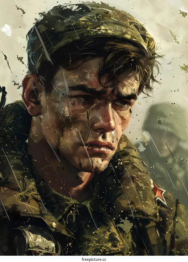 Portrait of a young soldier