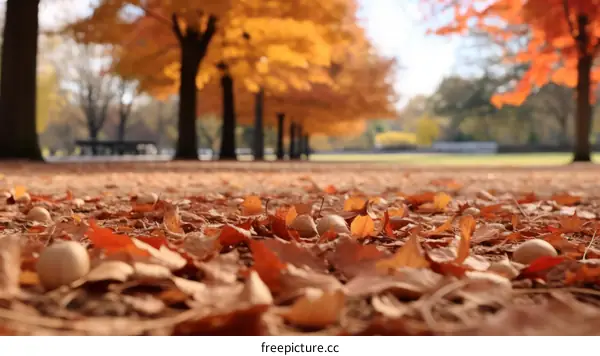 Fallen leaves in autumn