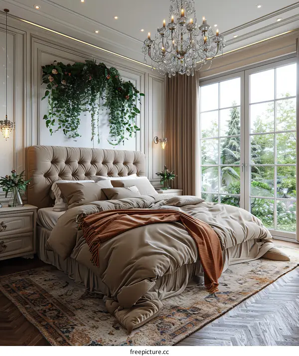 Elegant Bedroom Interior Design Illustration
