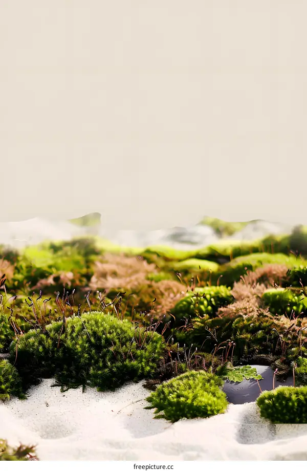 Green Moss Closeup in a Natural Setting