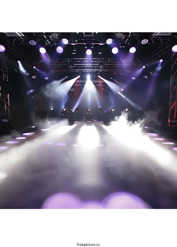 Stage Lights and Fog in a Concert Venue