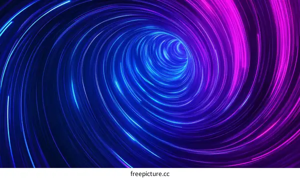 Abstract Neon Spiral Tunnel