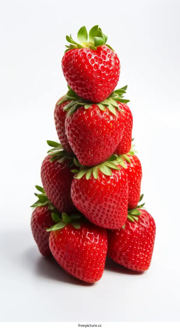 A pyramid of fresh strawberries