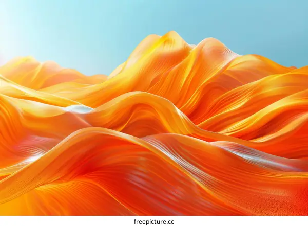 Enchanting Illustration of Undulating Orange Hills