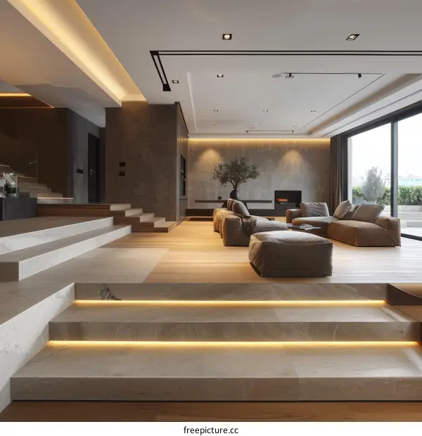 Modern minimalist living room interior design