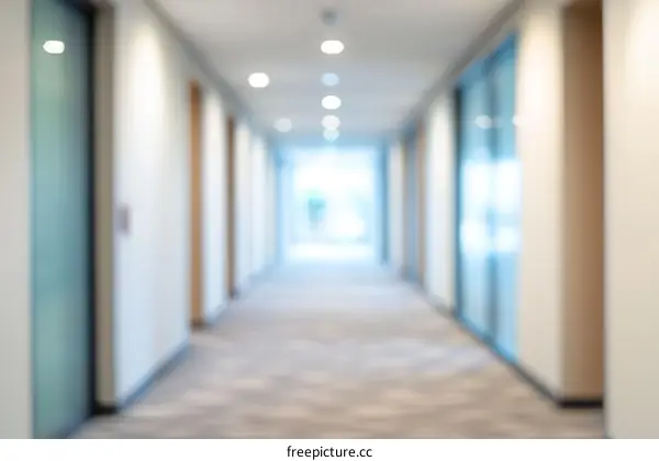 Blurred Office Corridor with Natural Light