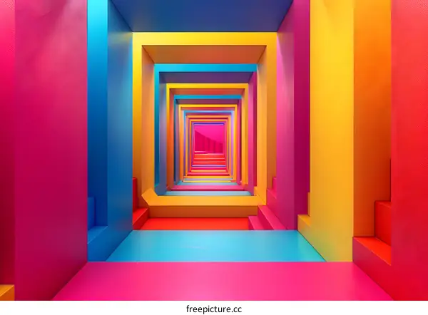 Vibrant Multicolored Architectural Space