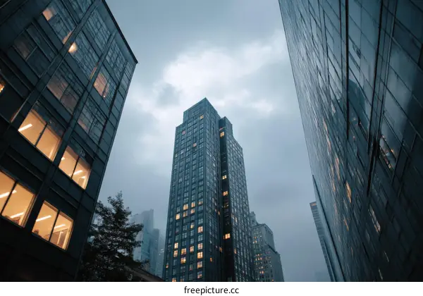 Modern City Skyline with Skyscrapers