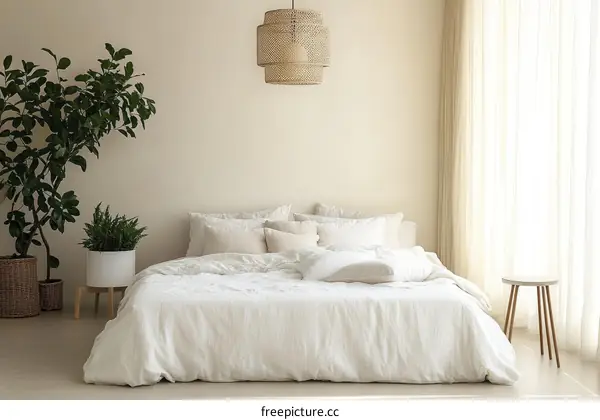 Minimalist Beige Bedroom Interior Design