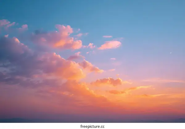 Beautiful Sunset Sky with Clouds