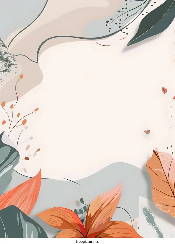 Abstract Floral Background With White Space For Text