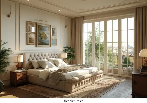 Elegant Bedroom Interior Design Illustration
