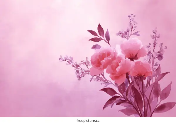 Delicate Watercolor Floral Bouquet Illustration