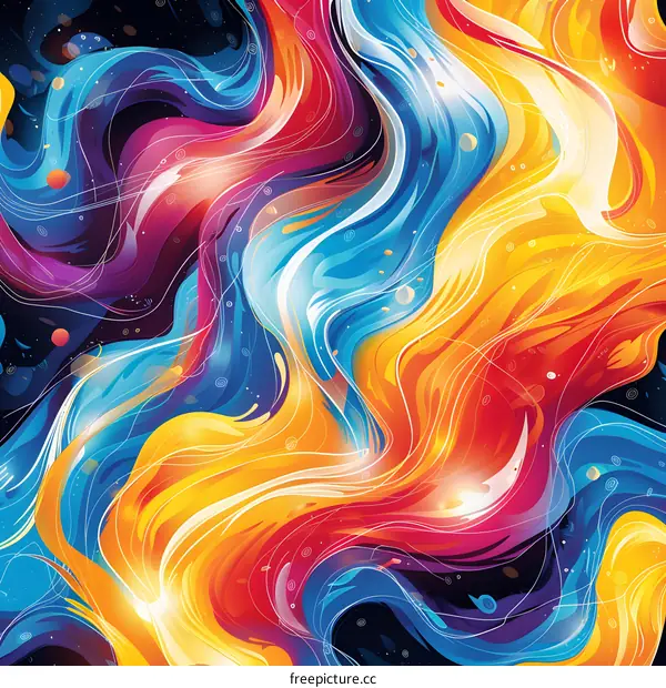 Colorful liquid swirls in space