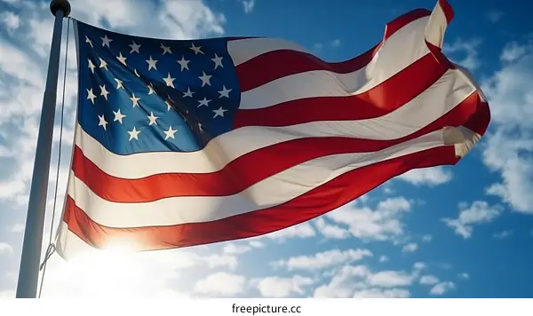 Waving American Flag