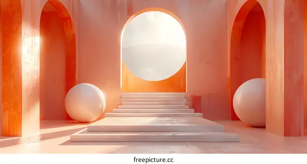 Abstract Geometric Staircase Background