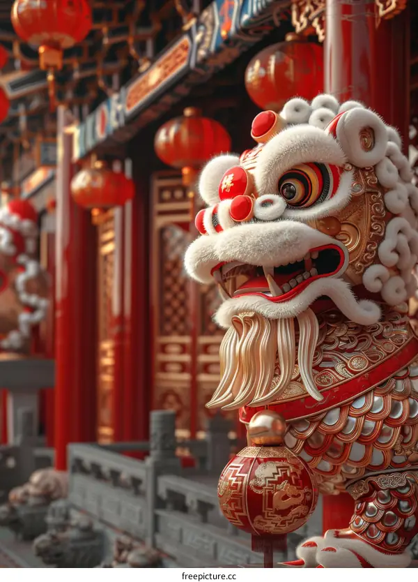 Lion Dance Performance at Chinese New Year Festival