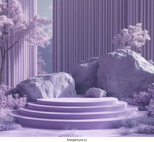 Lavender Aesthetic Product Display Stage