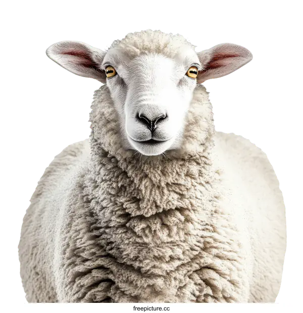 [Transparent Background PNG]Close Up Portrait of a Sheep