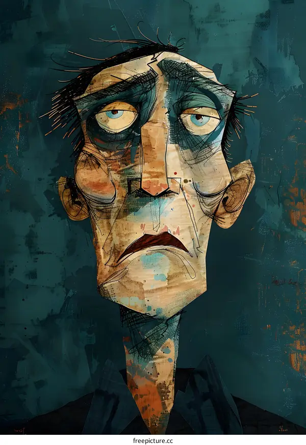 Portrait of a Man with a Sad Expression